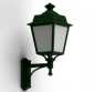Preview: grüne Außenlampe für Hausecke