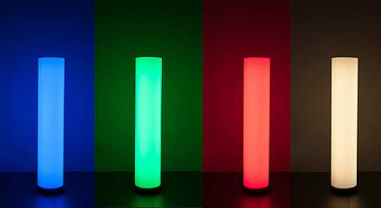 Weiße Pollerleuchte 132cm