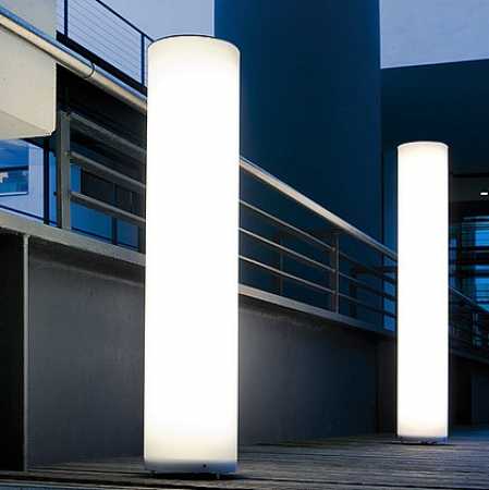 Weiße Pollerleuchte 132cm