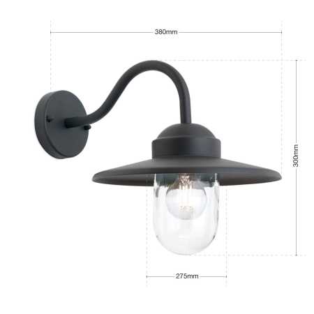 antike Außenwandlampe anthrazit