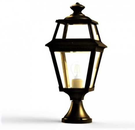 Design Sockelleuchte mit Echtglas