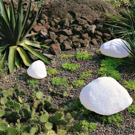 Garten Steinleuchte weiß