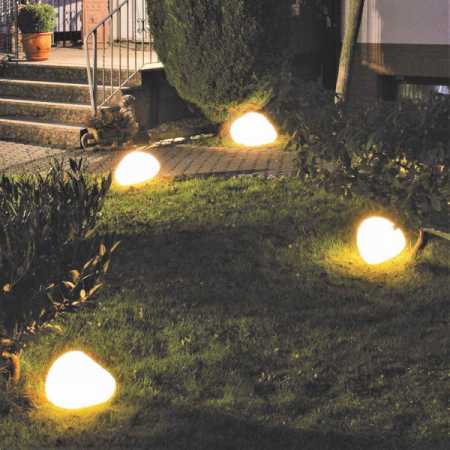 Garten Steinleuchte weiß