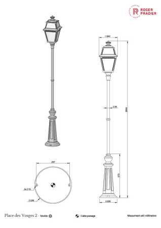 Design Gartenleuchte 204cm