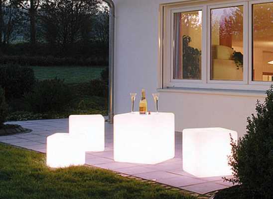 Weiße Gartenleuchte mit LED
