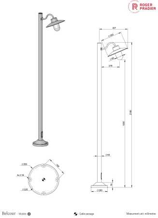 Design Gartenleuchte 220cm