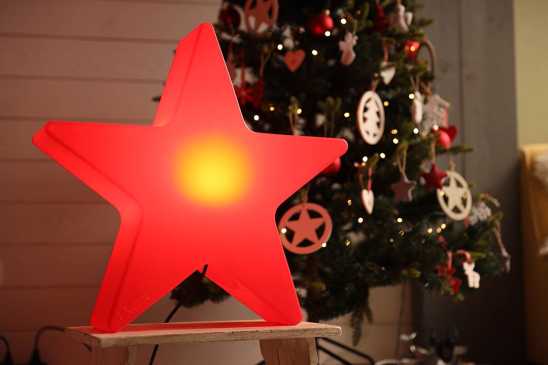 Weihnachtsbeleuchtung roter Stern 100cm