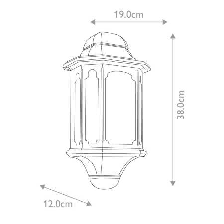 Wandleuchte antik 38cm