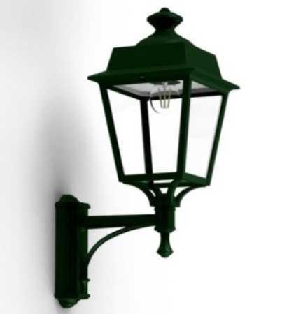 grüne Außenlampe für Hausecke