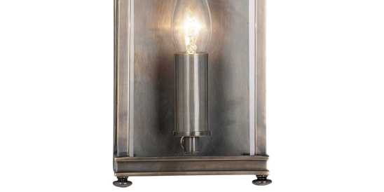 antike Außenwandleuchte Messing