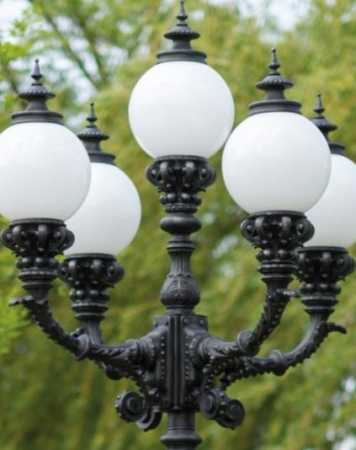 Kugel Mastleuchte fünfarmig