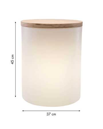 beleuchteter Gartentisch beige