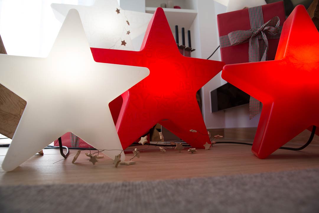 Gartenbeleuchtung-Shop - roter Solar Weihnachtsstern
