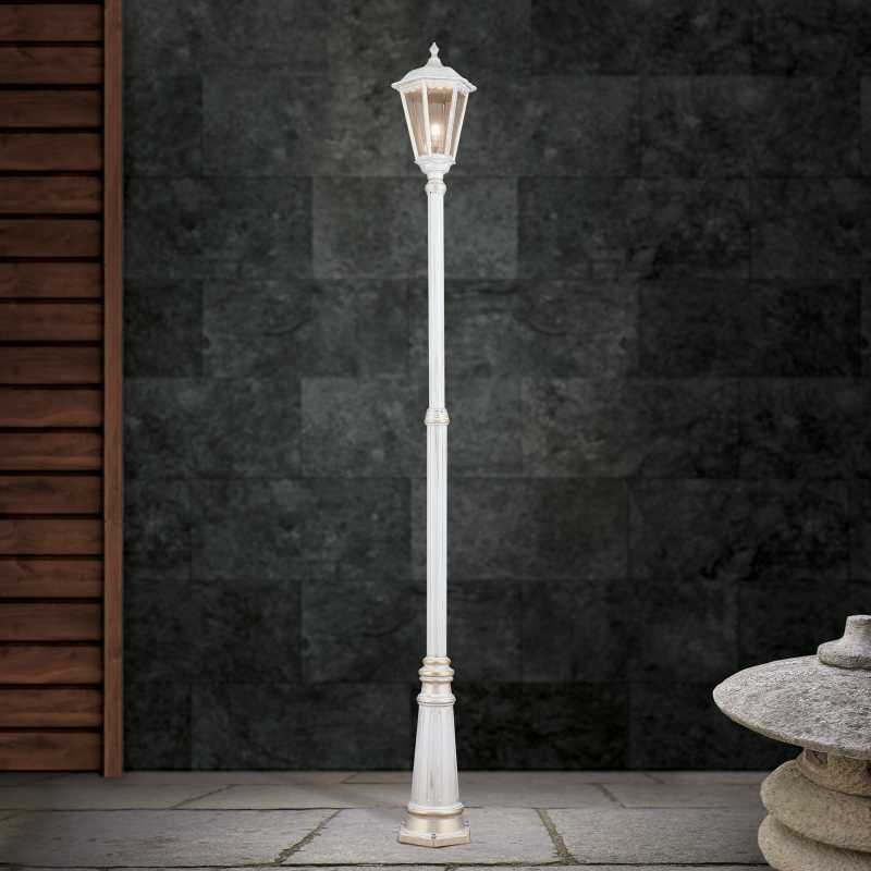 weiße Gartenlaterne 249cm