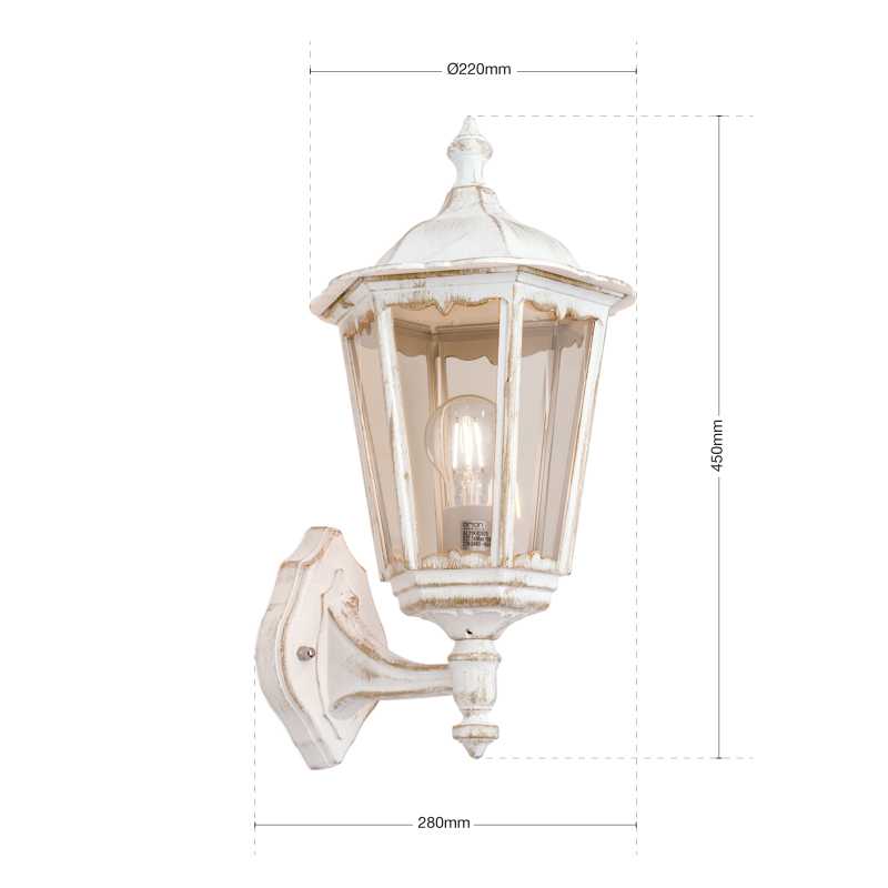 Weiße Aussenleuchte nostalgisch