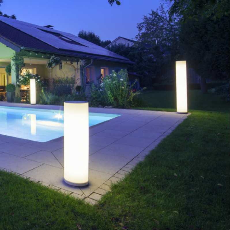 Weiße Pollerleuchte 132cm