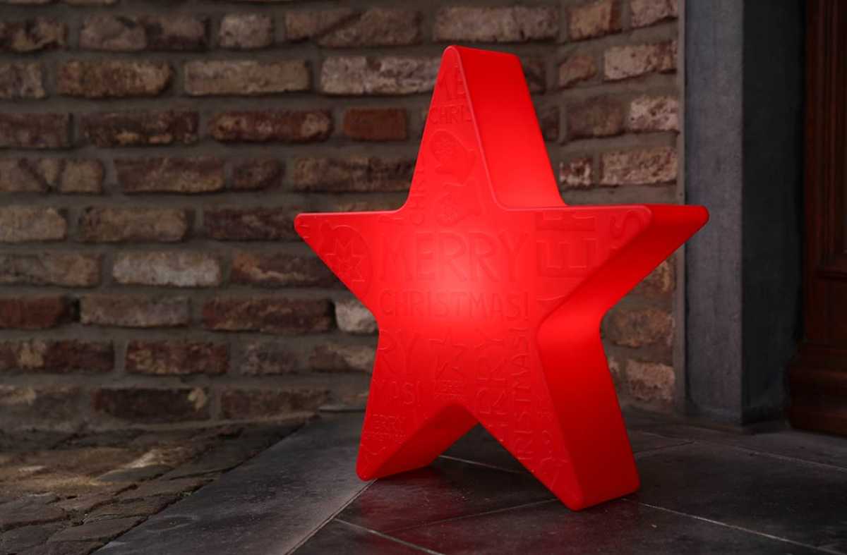 Weihnachtsbeleuchtung roter Solar-Stern