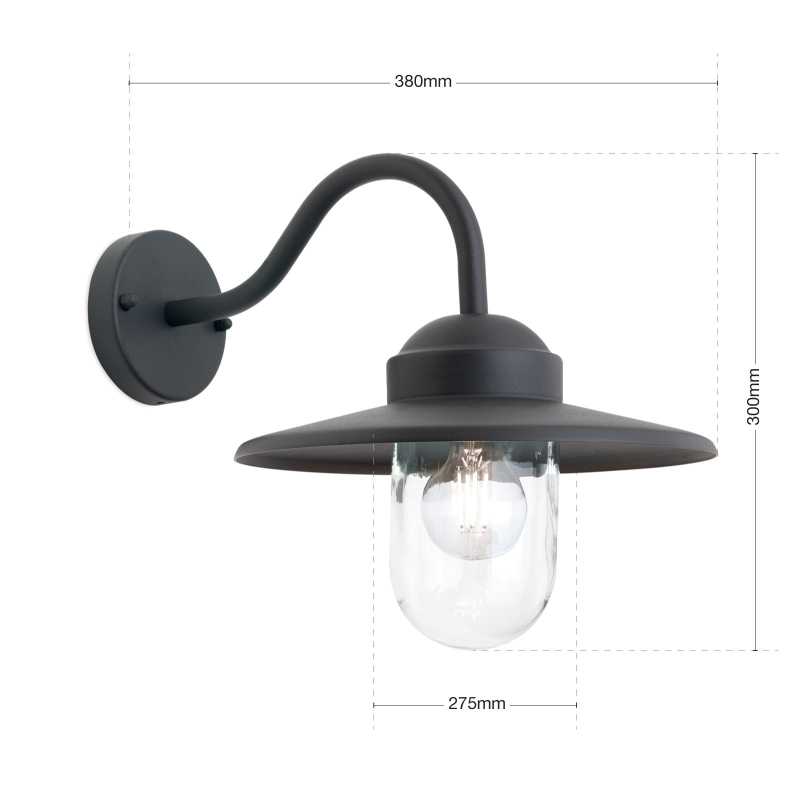 antike Außenwandlampe anthrazit