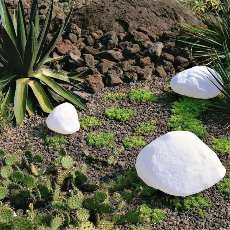 Garten Steinleuchte weiß