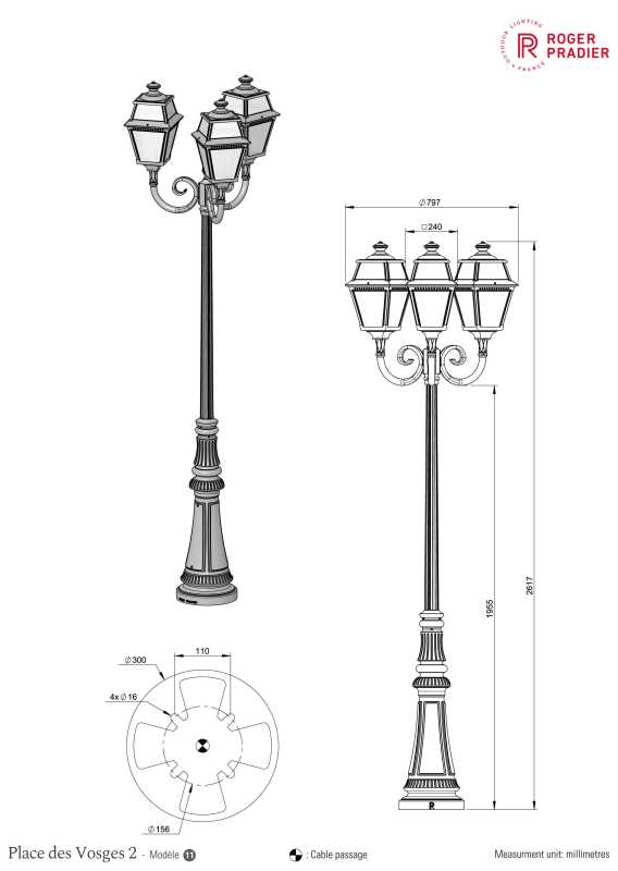 Design Gartenleuchte 3-flammig