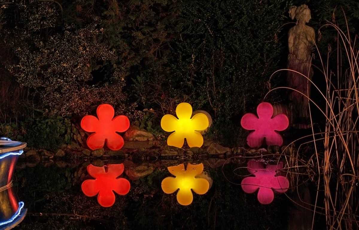 Partybeleuchtung Solar Blume rot