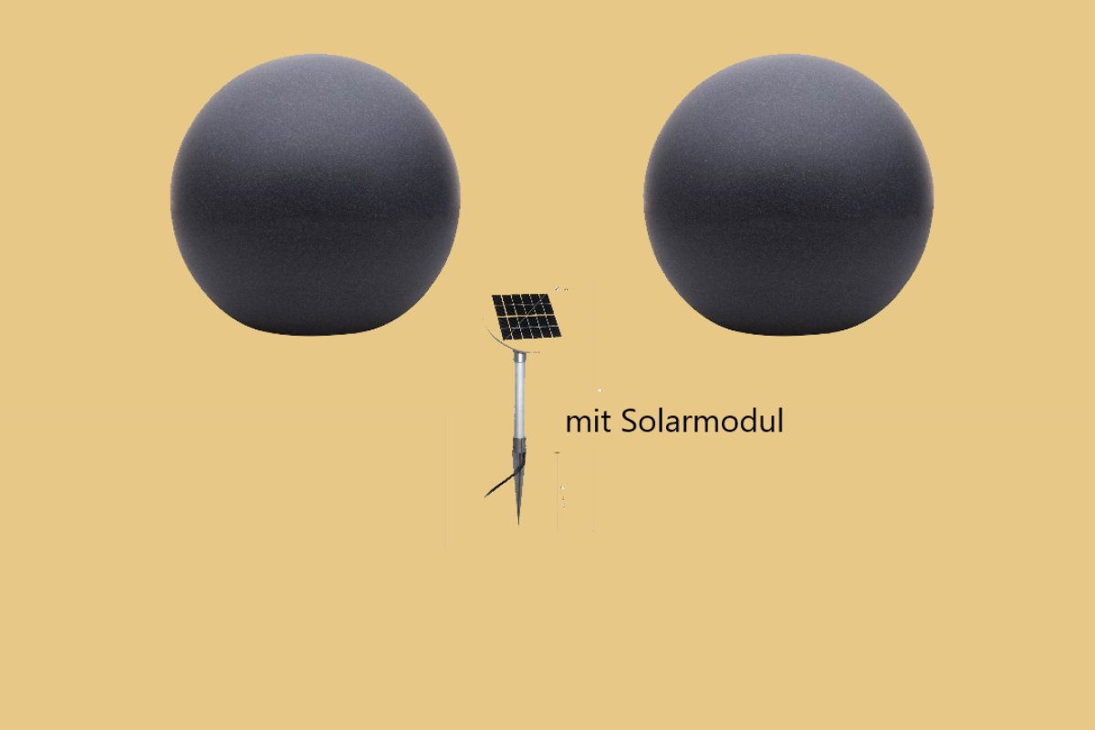 Solar-Kugelleuchte anthrazit 50cm  Set 2