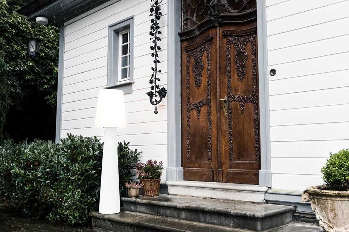 Garten-Stehleuchte weiß
