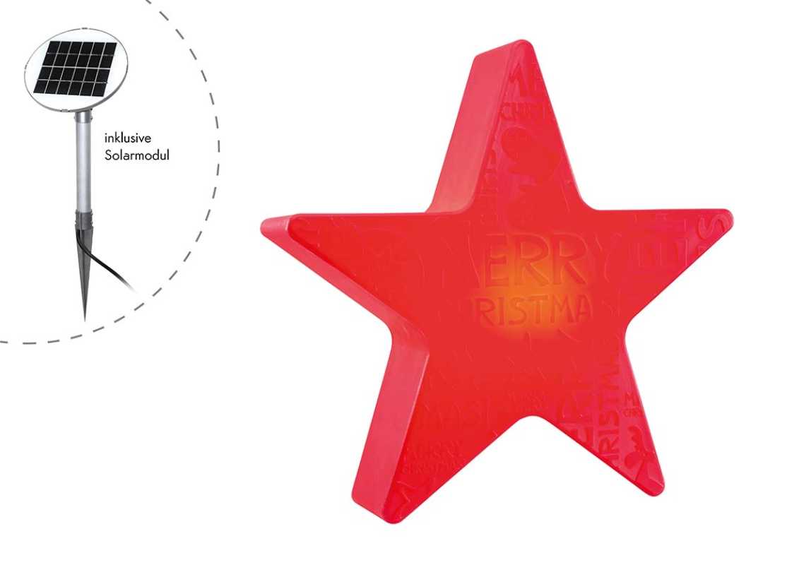Weihnachtsbeleuchtung roter Solar-Stern