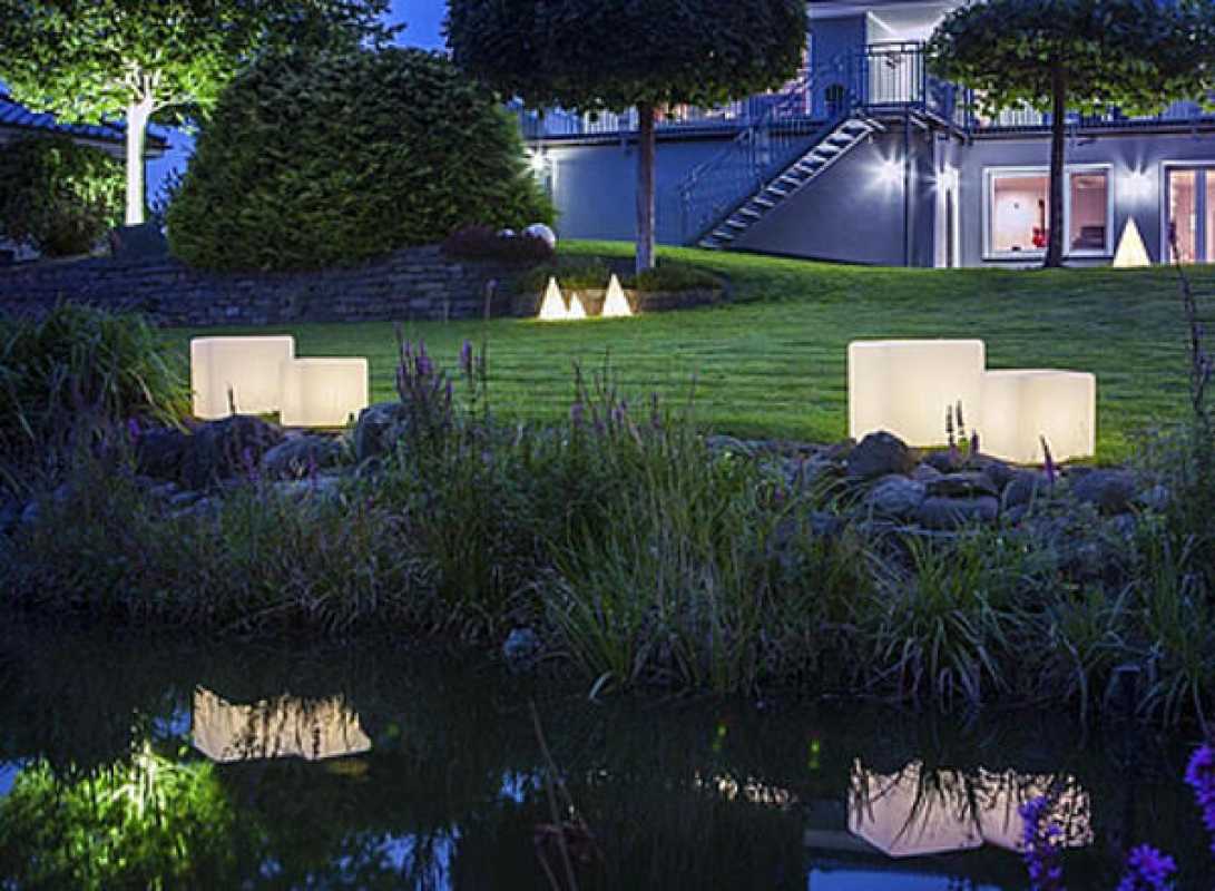 Gartenbeleuchtung Akku-Würfel