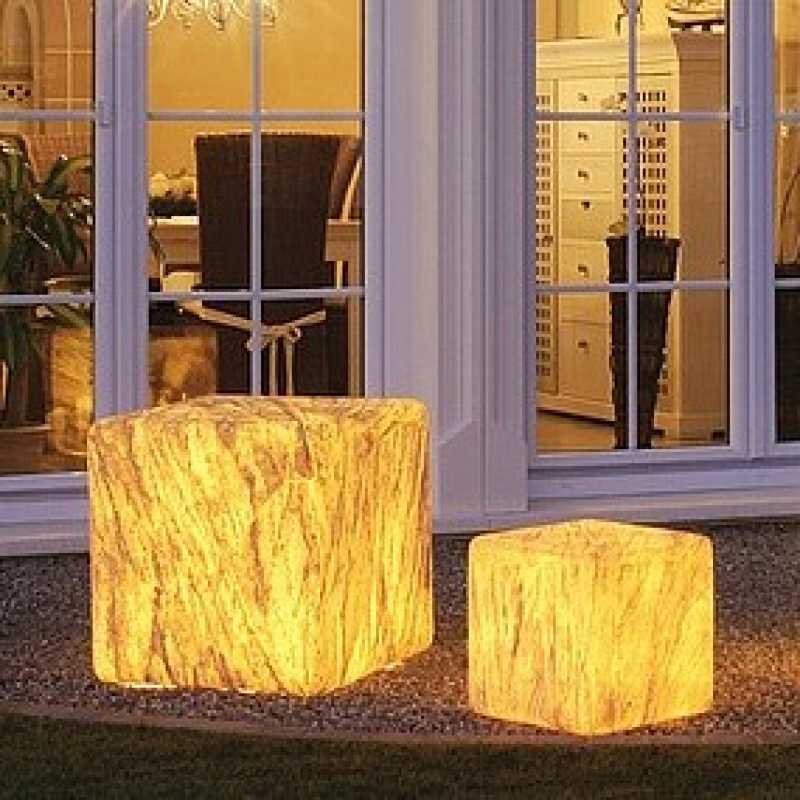 Exklusive Gartenleuchte Würfel 45cm