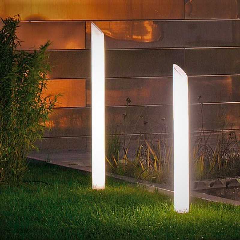 Weiße Gartenleuchte 40cm