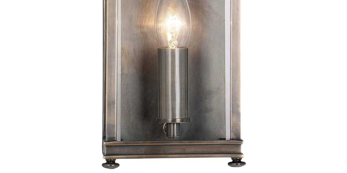 antike Außenwandleuchte Messing