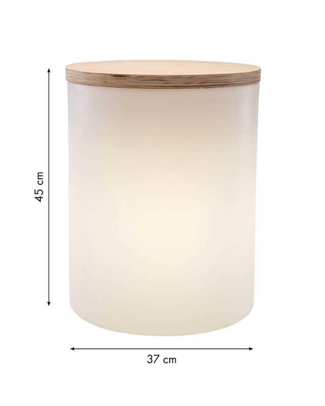 beleuchteter Gartentisch beige