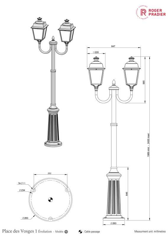 Design Gartenleuchte 2-flammig
